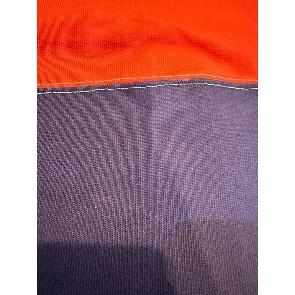 Vintage 1994 Polo Ralph Lauren Rugby Shirt Mens XL Orange Navy Stripe